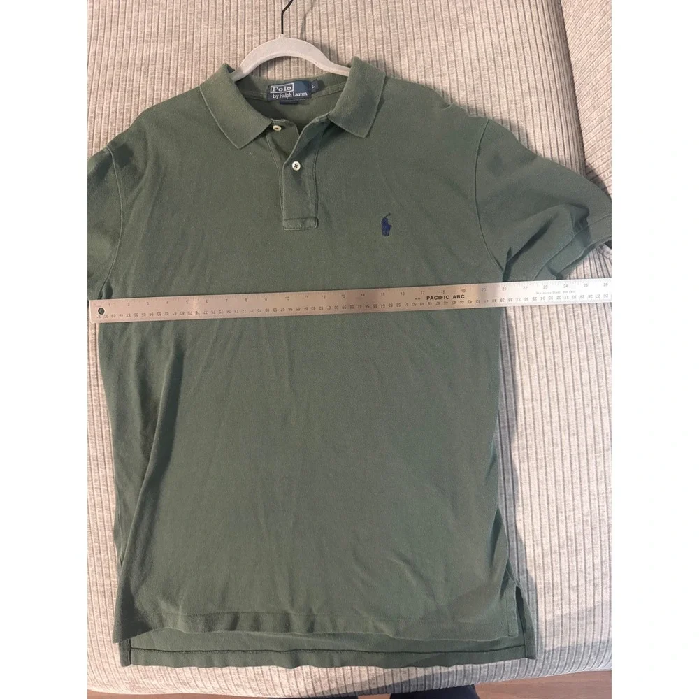 Polo Ralph Lauren Mens Green Short Sleeve Pique Cotton Polo Shirt Large L